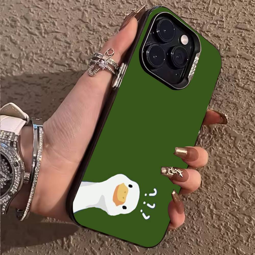 C-Confused Goose Phone Case for iPhone 17,16,15,14,13,12,11,Pro,X,Xs,Max,Plus Shockproof Cover