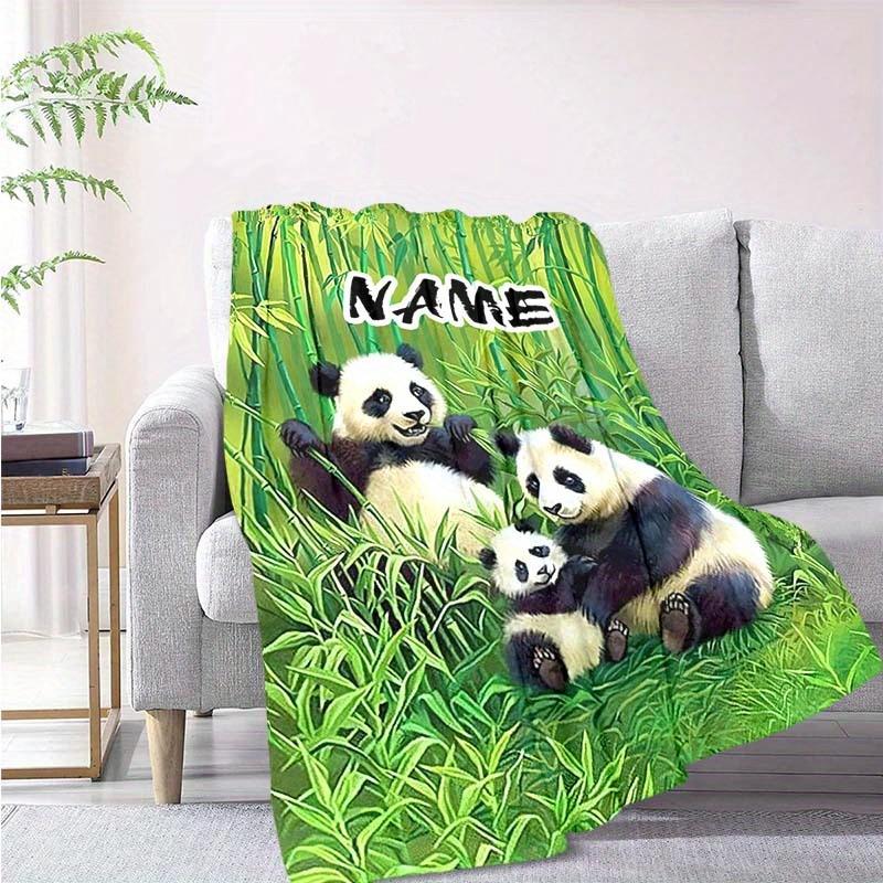 Panda Family Customize Your Name Blanket Warm Comfortable And Soft Blankets Are Suitable For Home Lunch Break Blanket Office Sofa Sofa Gift To