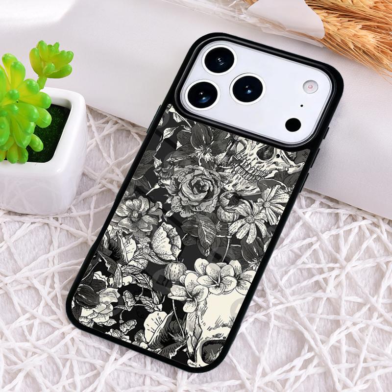 Horror Skull Gothic Phone Case for iPhone 17 Air 16 15 11 12 14 13 Pro Max Shockproof Cover