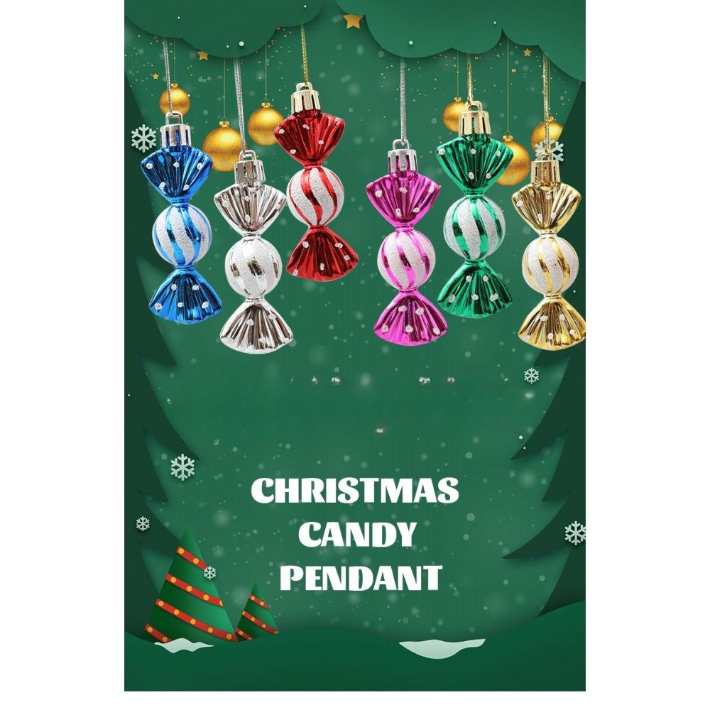 Christmas Decorations, Mini Round Candies, Christmas Tree Ornaments, Electroplated Plastic, Painted Balls, Candy Pendants, Props