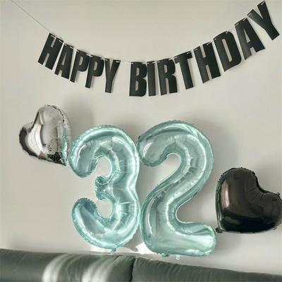 Jelly Blue Number Balloons 0-9 Birthday Wedding Party Decora for Adult Child Birthday Baby Shower Party DIY Photo 32inch Balloon