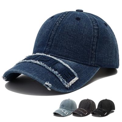 Hochwertige Buchstabenstickerei Denim Baseballkappe Herren Lässig Jeans Snapback Kappe Herren Damen Mode Verstellbar Papa Hüte Casquette