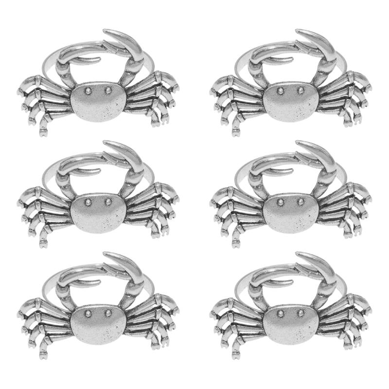 Elegant Gold Crablet Design Metal Napkins Clip Secure Holds Fabric Napkins for Dining Table Decoration