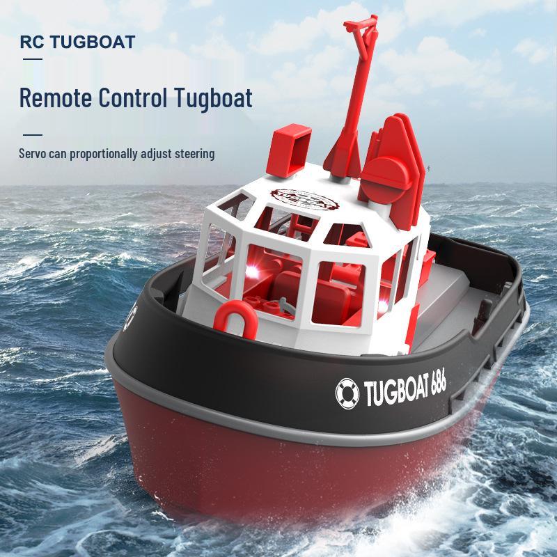 2.4GHz Dual Motor Electric Tugboat Toy with 1:72 Scale Remote Control