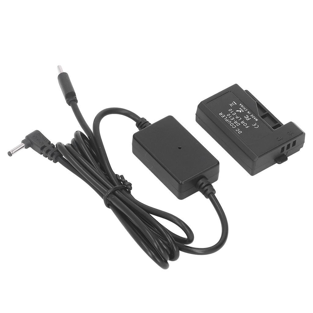 LP E10 Dummy Battery DR E10 DC Coupler Dummy Battery with Type C Power Adapter for 1100D 1200D