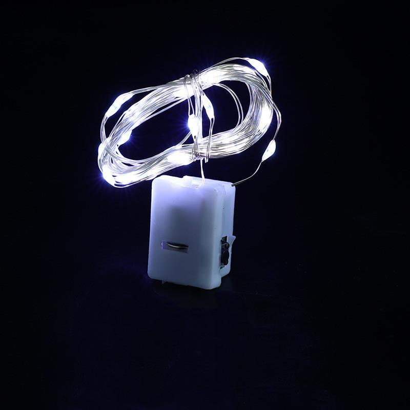 LED Fairy Lights Mygtukas Baterija Šviesos styga Kalėdų Vestuvės Naujieji Metai Miegamasis Svetainė Sodo puošmena girlianda