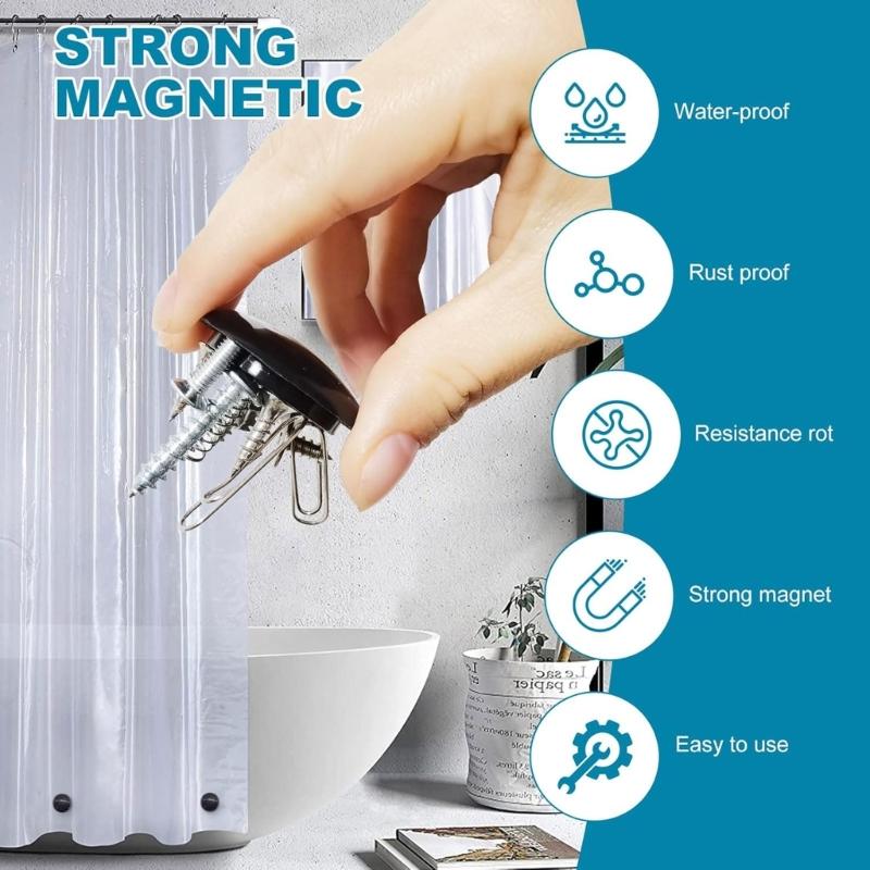 10 Pezzi Pesi Magnetici per Tende da Doccia Bloccano Pesi Robusti per Rivestimenti di Tende, Tende, Tovaglie, Bandiere Durevoli