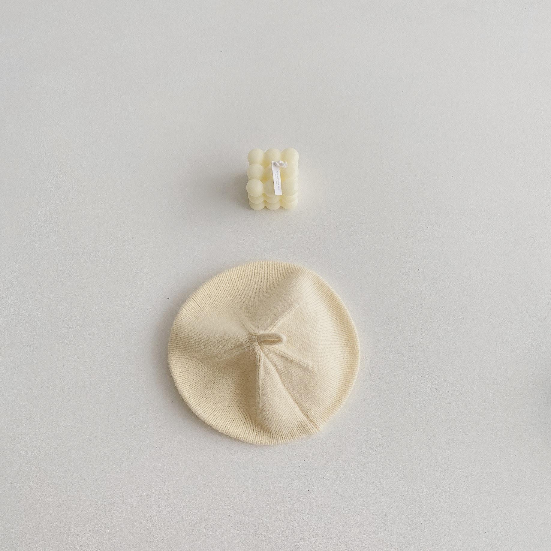 

Fashion Knit Beret Children Baby Hats Autumn Winter Styling Accessories Hipster Painter Hat For Girls Kids Bonnet 44-50cm бежевий