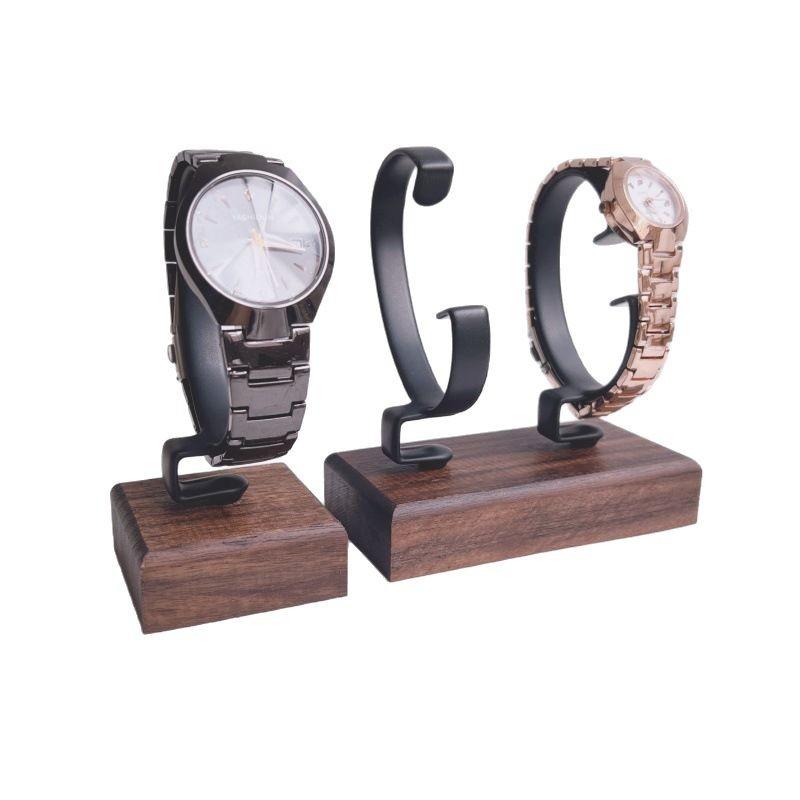 Kratzfester Holz-C-förmiger Uhrenhalter 1 Stück Schmuck-Ausstellungsständer für Armbandgeschäft Vitrinenverwendung