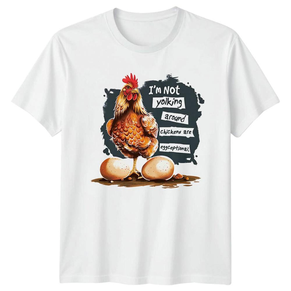 Im Not Yolking Around Funny Chicken Animal Pun TShirt S