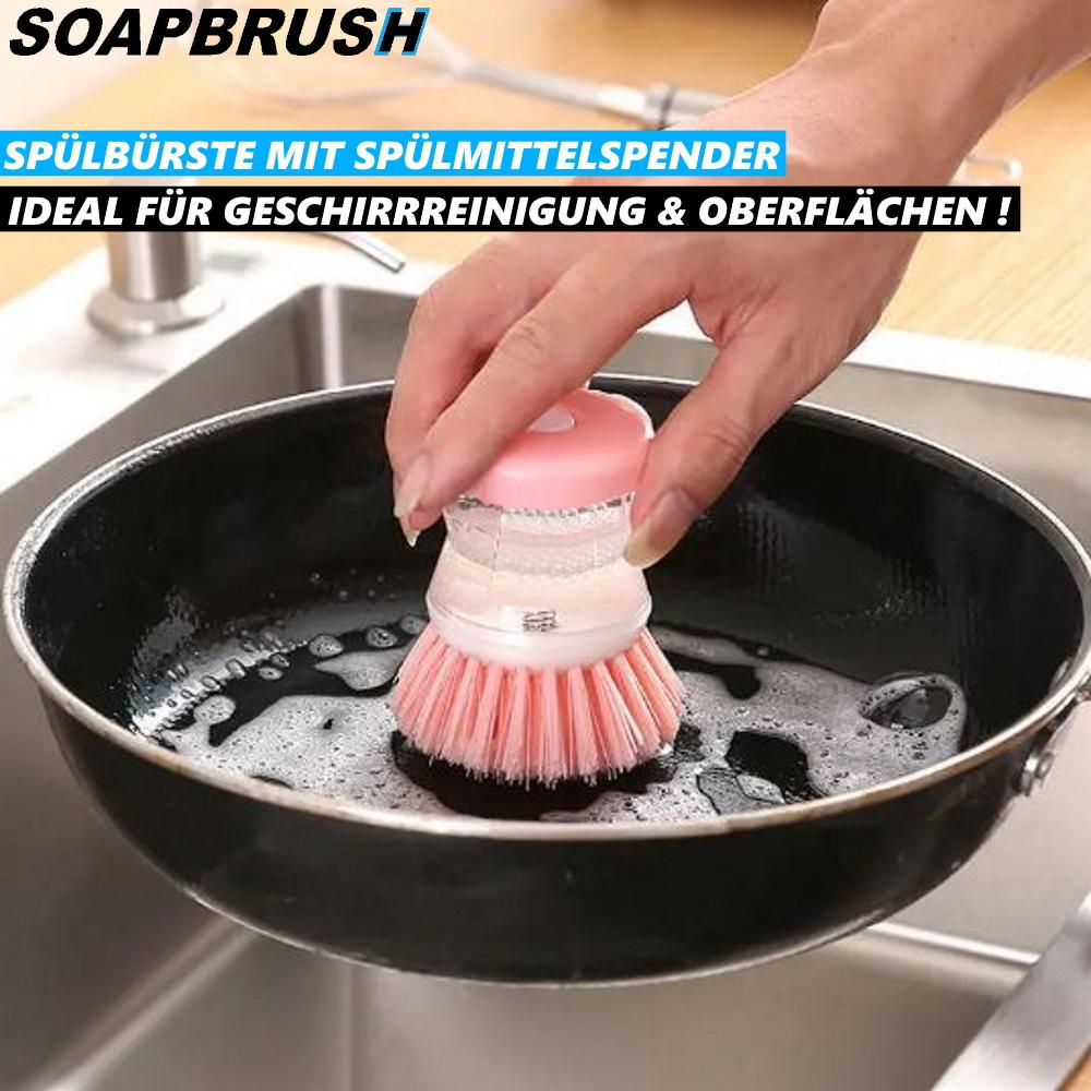 SOAPBRUSH Dish Brush with Detergent Dispenser, Dishwashing Brush for Pot [2 Pieces]
