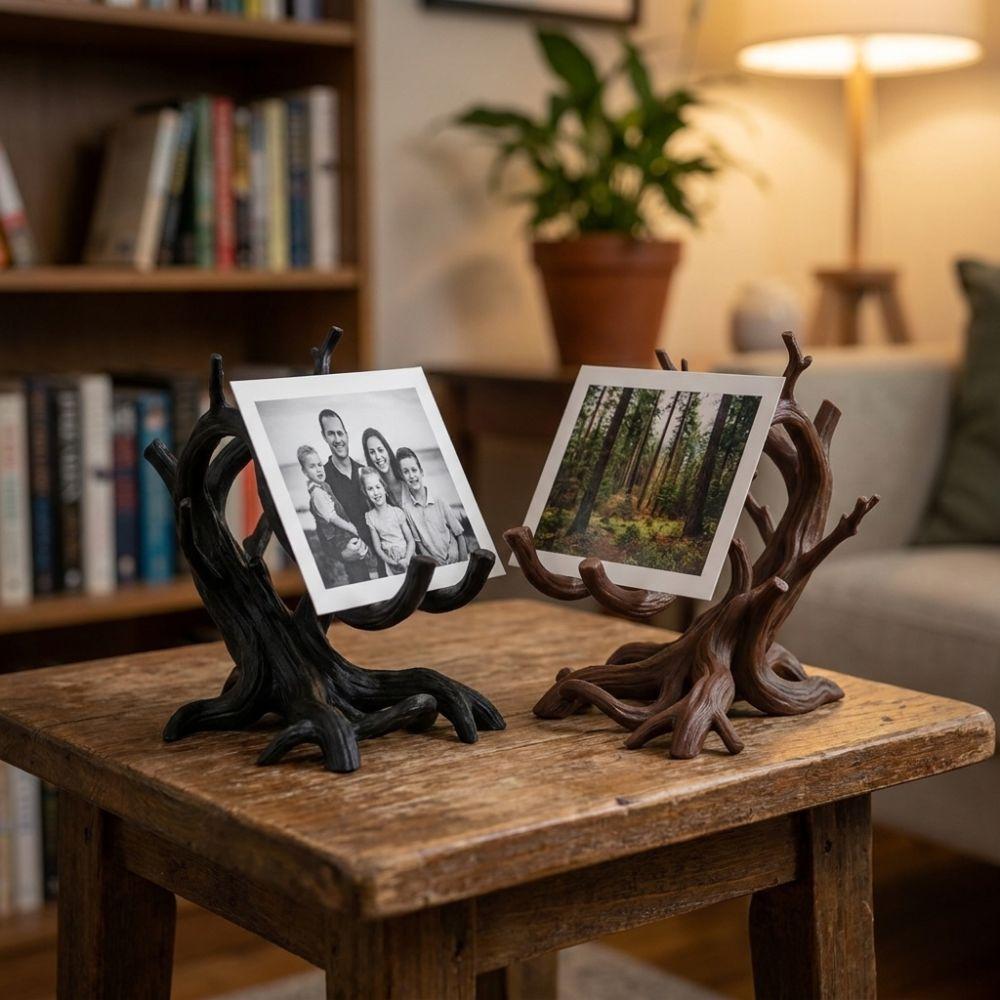 Twisted Tree Root Desk Phone Holder Curved Branch Photo Card Holder Home Decor
