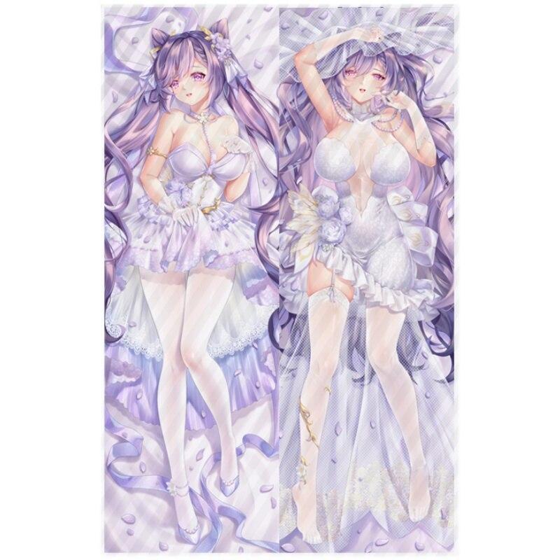 

60x180 см Genshin Impact Keqing Косплей Невеста Dakimakura чехол с двусторонним принтом обнимающая наволочка для тела длинная подушка постельное белье отаку