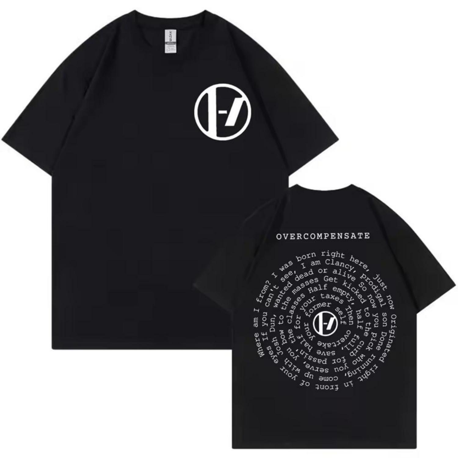 

Twenty One Pilots Overcompensate Lyric Men Clothing Tee Shirt Homme New Short Sleeve Round Neck Printing Pullover T-shirt 50416 XXXXXL