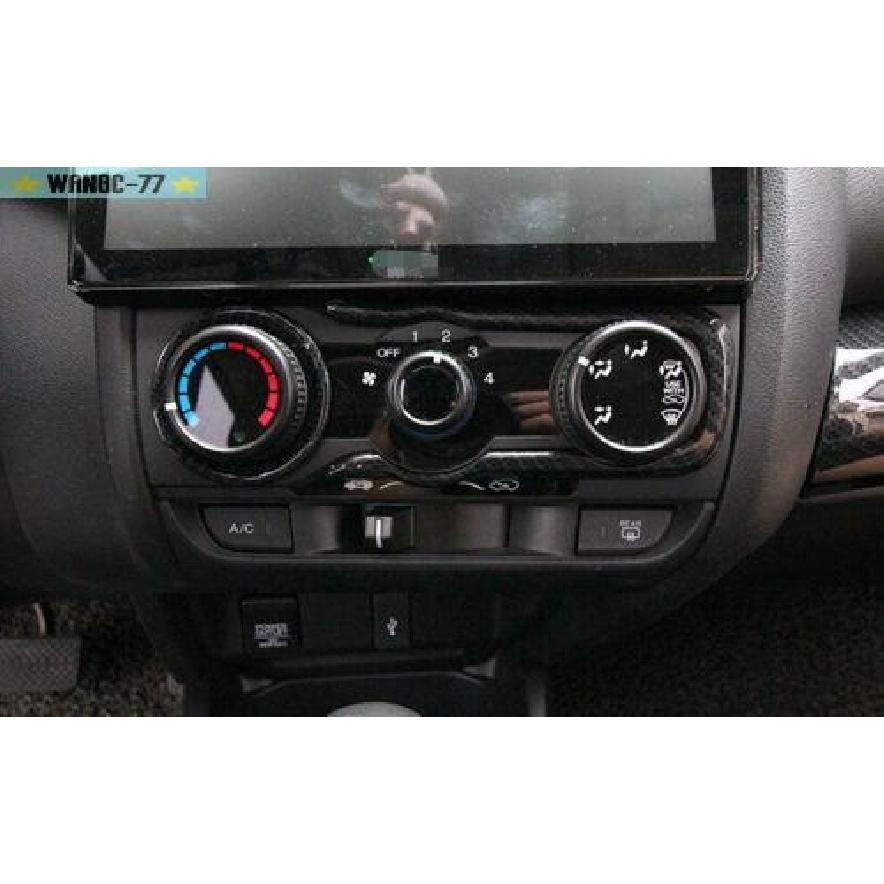 For Honda Fit Jazz 2014-2017 Carbon Fiber Console AC Button Control Frame Trim
