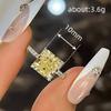 Fashion Female silver color Rings Moissanite Shaped zircon Square Women Ring Rectangle Cubic Zirconia Engagement Wedding