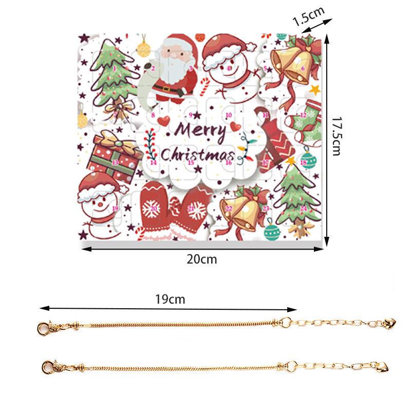 Cross-border Christmas Countdown 24-Grid DIY Bracelet & Necklace Set for Kids