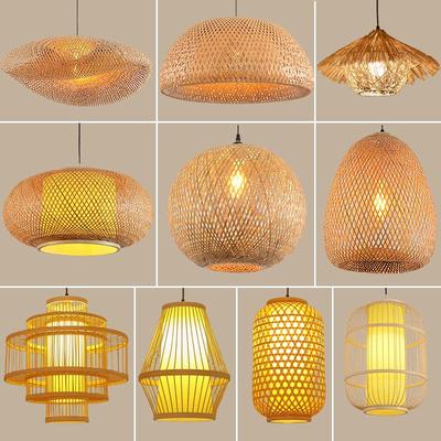 Japanese Retro Bamboo Lantern: Southeast Asian Rattan Chandelier for Restaurant, Tea Room, and Farmhouse Decor