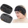 Women Winter Warm Headband Fuzzy Fleece Lined Thick Cable Knit Wrap