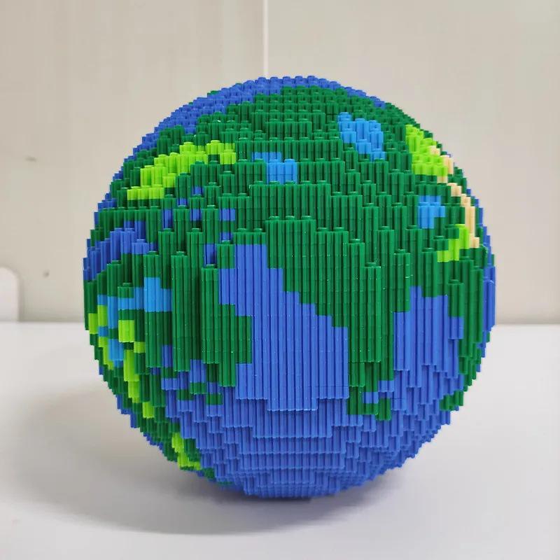 Compatible Lego Globe Small Particle Educational Building Blocks Puzzle Ornament for Children's Birthday Gift