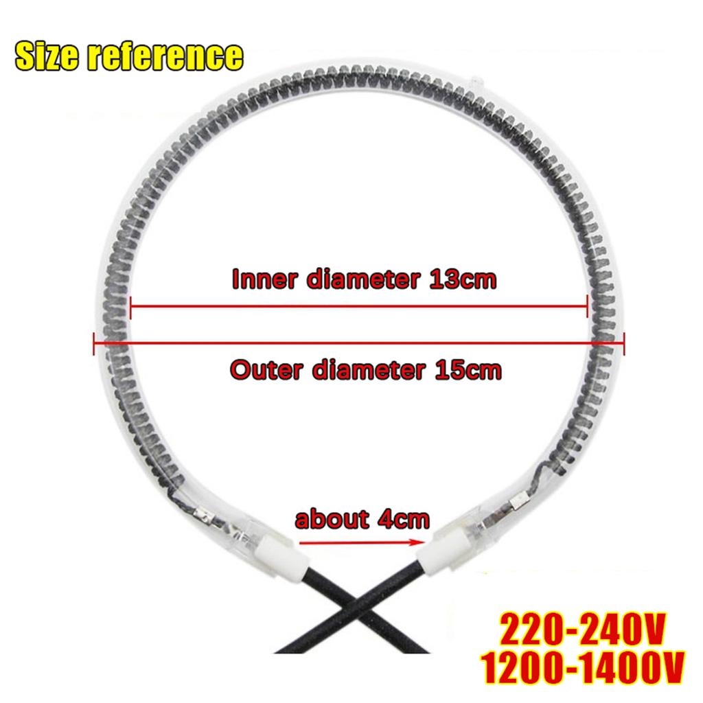 600/900/1200W Small Sun Heater Heating Lamp Tube Carbon Oven Parts Round Heating Tube Practical Electric Stove Ring Fittings