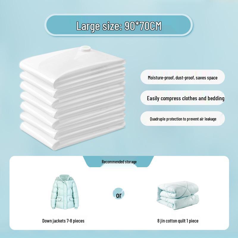 Thick Transparent Vacuum Storage Bag for Duvets and Clothes - Electric Pump Compatible