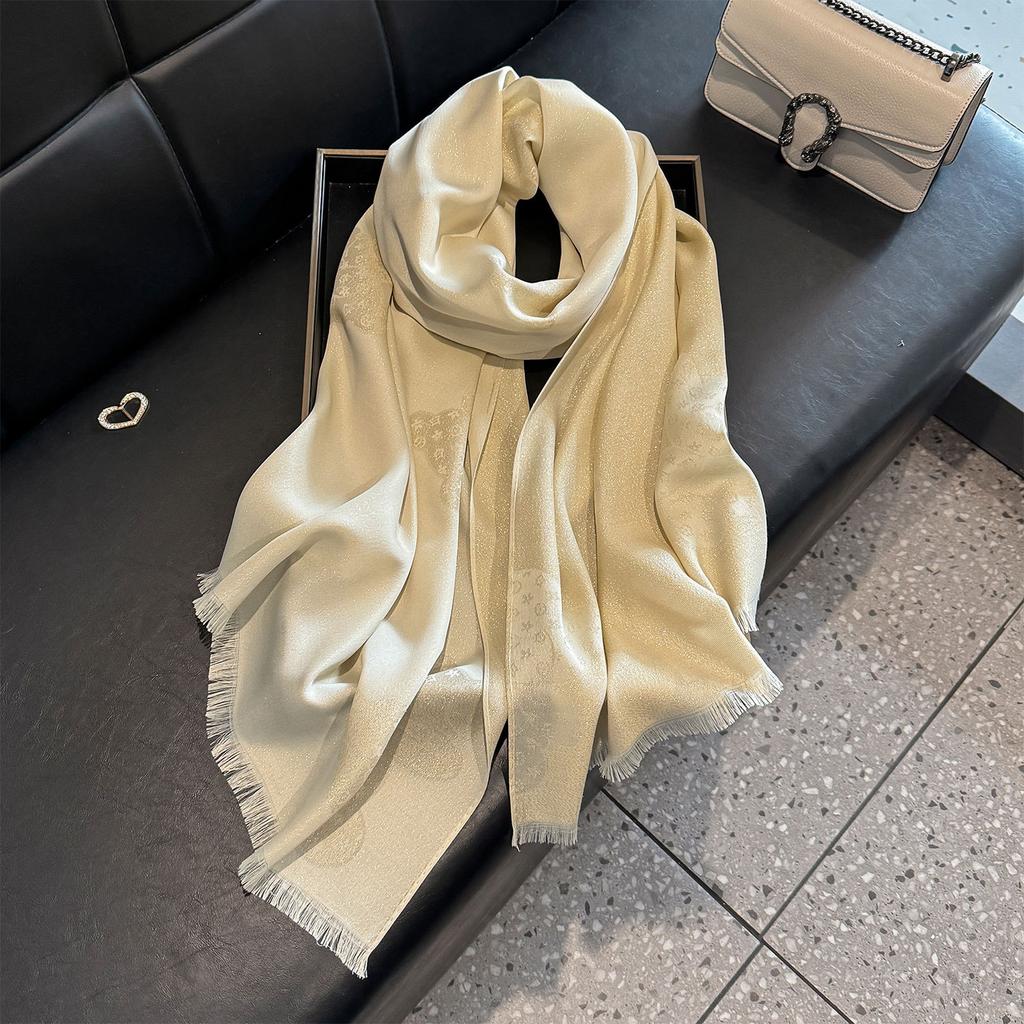 Lente en Zomer Tencel Katoen Gouden Zijde Zijden Sjaal Hoge Mode Buitenlandse Stijl Strand Sjaal Sjaal Pentagram Sjaal Vrouwen