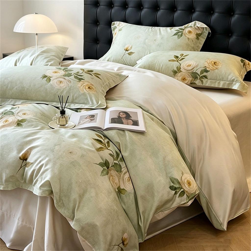 60 Piece High-End Cotton High Count Cloud Satin Printed Four Piece Set