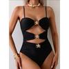 2025 European & American Sexy One-Piece Swimsuit: Women's High-End Sling Beach & Hot Spring Wear