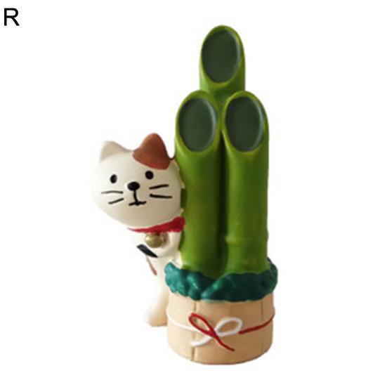 Mini Cat Model Spring Outing Version Birthday Gift Adorable Miniature Zakka Cat Figurine for Collection
