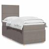 Maison Exclusive - Bed Slat Base with Taupe Mattress 100x200 Cm Fabric