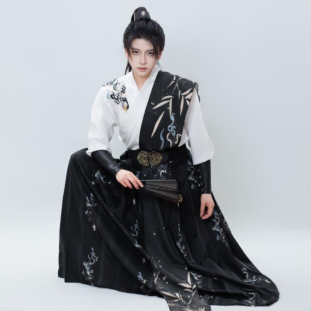 Men's & Couple's Song Dynasty Style Hanfu, Chivalrous Martial Arts Daily Suit With Bamboo Pattern