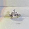 Bling Bling Romantic Princess Crown Zirconia White Gold Ring Female Wedding Engagement Fashion Jewelry Party Gift