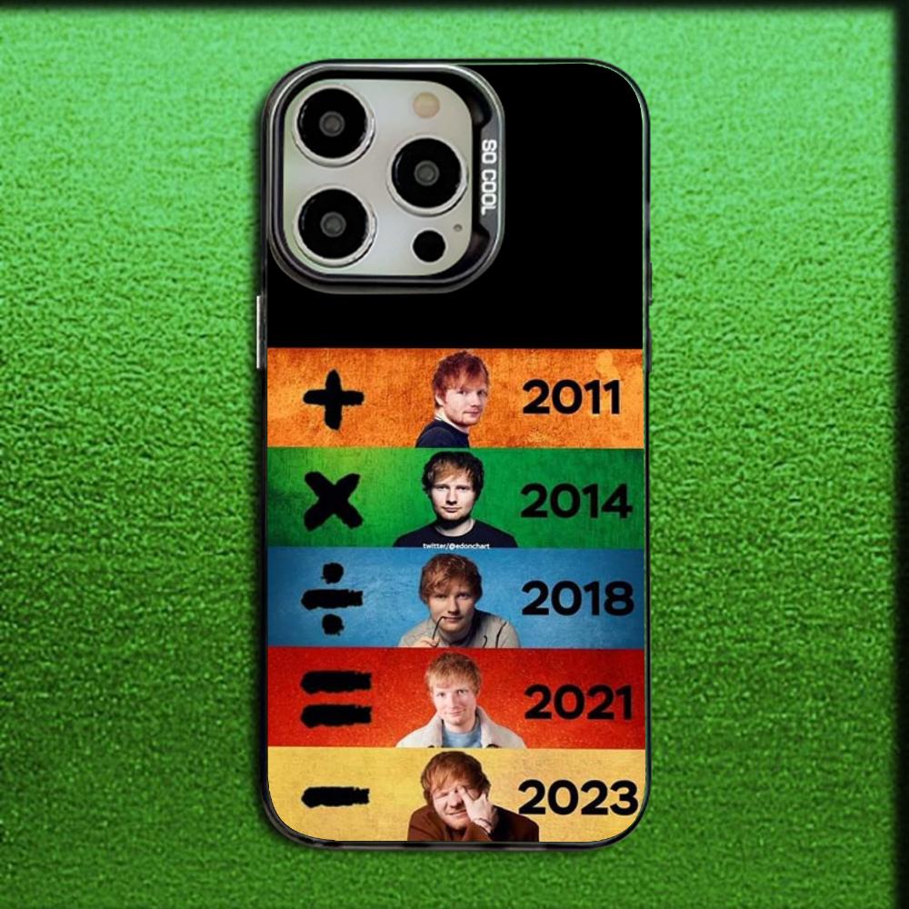 Singer E-Ed Sheeran Phone Case For iPhone 16,15,14,13,12,11,Mini,Pro,MAX Gray Matte Silicone Black Cover