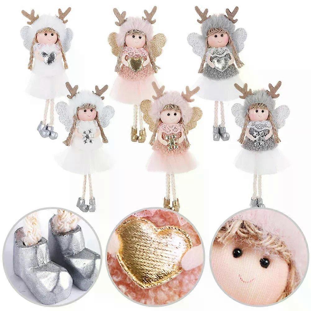 1pc 20*9CM Christmas Plush Angel Doll Pendant Cartoon Cute Gauze Skirt Girl Doll Xmas Tree Hanging Pendants Merry Christma Decor