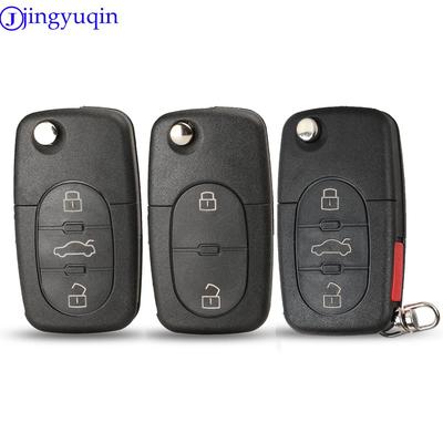 Jingyuqin Pilot 2/4 przyciski Składana Obudowa Kluczyka Samochodowego Dla Volkswagen Vw Jetta Golf Passat Beetle Skoda Seat Polo B5