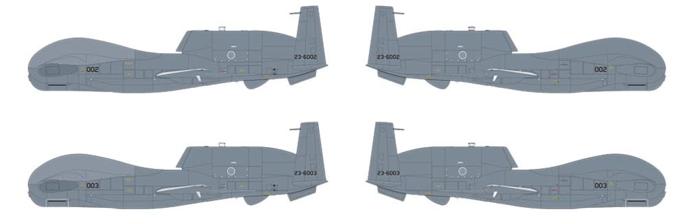PLATZ Japan Air Force Global Hawk Unmanned Reconnaissance Misawa Air Base Reconnaissance Squadron Plastic Model Kit 1/72 Self-Defense RQ-4B Aircraft,