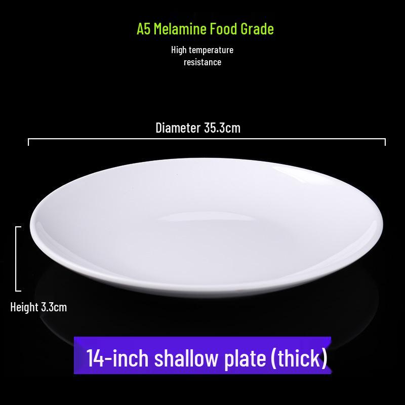 A5 Round Commercial Plastic Buffet and Fast Food Plate for Rice or Soup