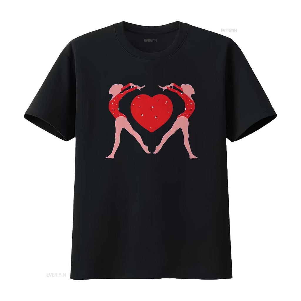 Womens Big Girls Gymnastics Gymnast Heart Love Youth T Shirt Black 2XL vintage Washed Comfortable Slightly designer clothes
