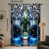 Tiger Printed Curtains Pole Opening Window Decorations Home Decoration Room Curtain Made Of Polyester