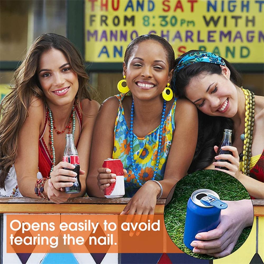 6pcs with Hole Can Opener Multicolor Plastic Drink Opener Reusable Beverage Drink Opener  Home Bar