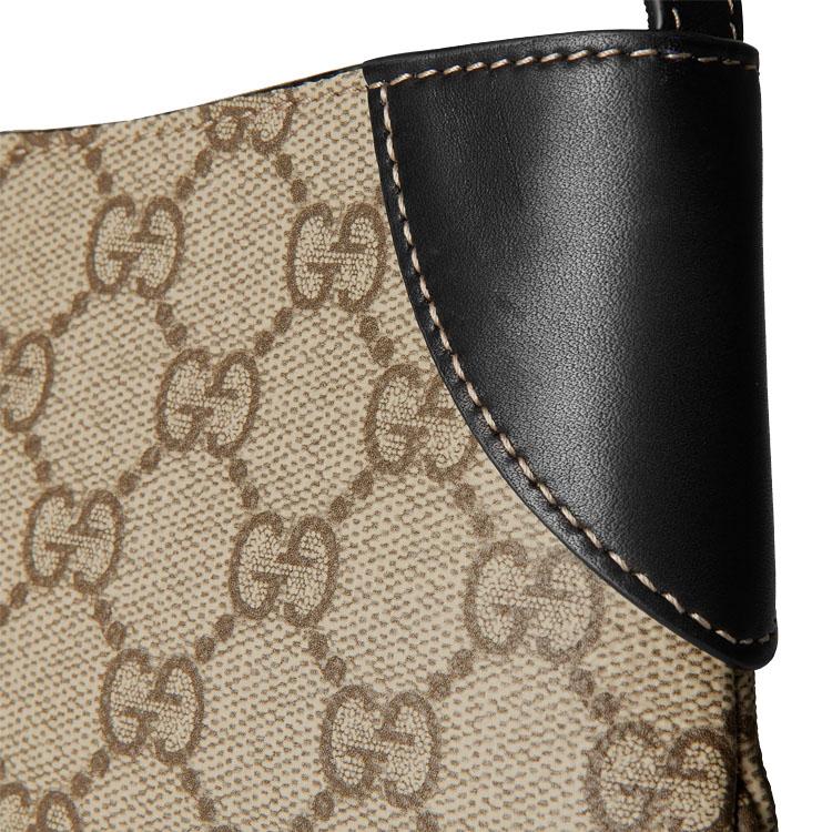 Gucci Gg Emblem Gg Emblem Adjustable Shoulder Strap Zipper Closure Coated Canvas And Leather Patch Handheld Single Shoulder Bag