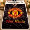 Flannel BlanketManchester United Custom Name Text Personalized Soft Warm Throw Blanket Home Decor Gift