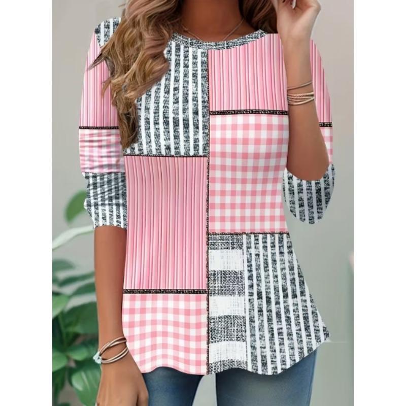 Camiseta de Otoño para Mujer de Manga Larga Estampado de Gato Lindo Calle Casual Cuello Redondo Jersey Ropa Oversize