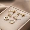 3pcs/Set Minimalist Crystal Gold Color Earrings Set Fashion Exquisite Zircon Stud Earring For Women Daily Wear Jewelry Gift 2026