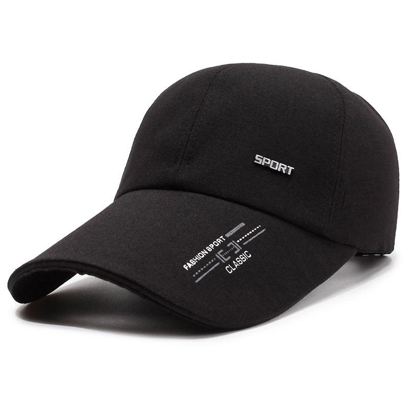 Men s Summer Duckbill Sun Protection Baseball Cap for Fishing чёрный