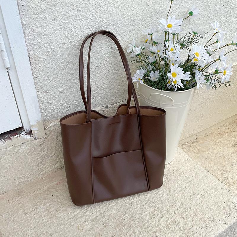 

Сумка-тоут для женщин, одноплечевая, большой вместимости, из мягкой кожи, для поездок на работу, сумка для мамы, студенческий школьный рюкзак, новинка, корейская версия