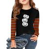 Girls Long Sleeve Halloween Day T Shirts Kids Fall Tops Crewneck Basic Tees 2-11Y