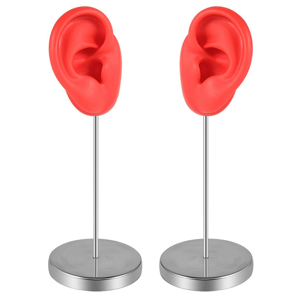 Silicone Ear Model for Piercing Practice and Jewelry Display Realistic Left and Right Human Ear Simulation Ears Replicas