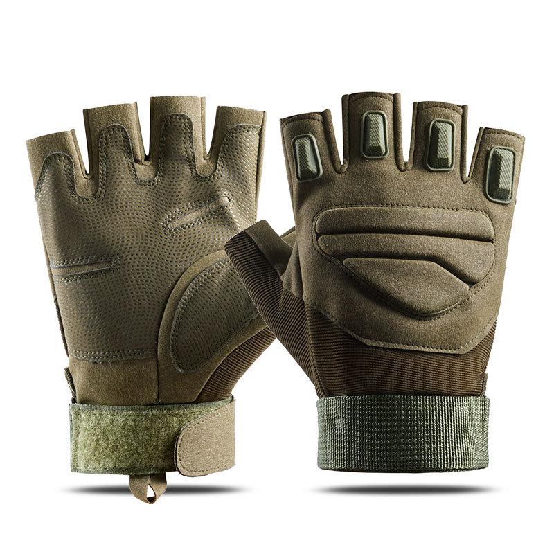 

Tactical gloves men s half finger wear-resistant CS fighting boxing outdoor locomotive riding sports protective gloves XL
